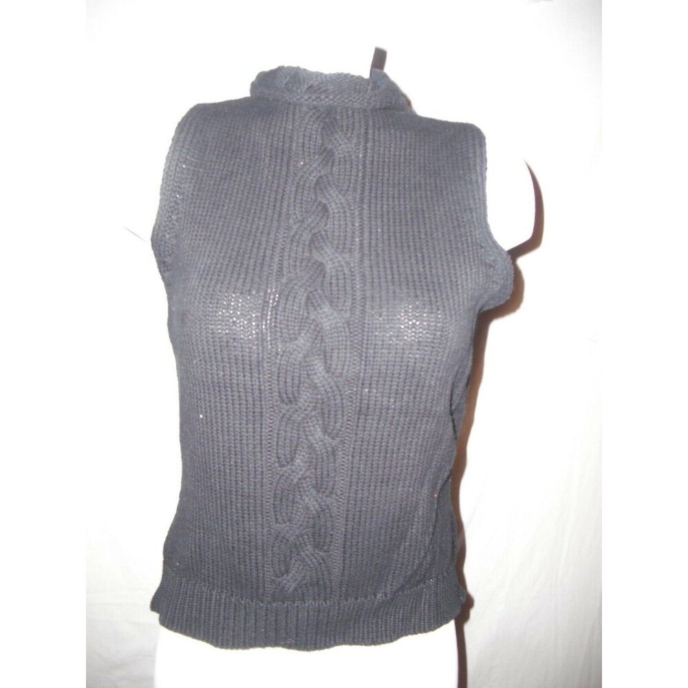 Mossimo Womens Black Sleeveless Cable Knit Sweater Vest By Mossimo Size Medium